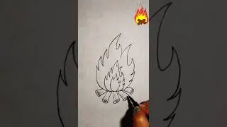 Easy bonfire drawing #shorts#bonefire #fire #art #ytshorts #relax