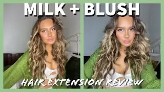 MILK + BLUSH HAIR EXTENSION REVIEW & TUTORIAL - BEACH WAVES HAIR STYLE