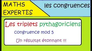 Terminale Maths Expertes-Arithm&eacute;tique et congruence- les triplets pythagoriciens multiplicit&eacute; par 5