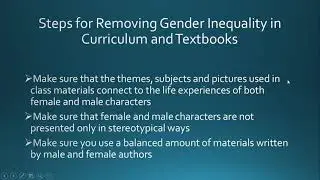 Gender Inequality in School Context - Curriculum and Textbook