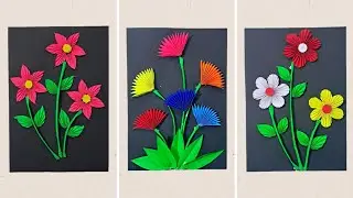 3 unique Easy beautiful pink leaf - multicolour - heart design flower frame papercraft wallhanging