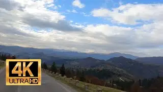 Stunning Mountain Roads Drive. Romania, Dambovicioara. 4K Video