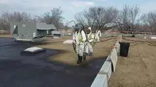Monolithic Roofing Solutions Chopped Fiberglass Flood Coat Demo