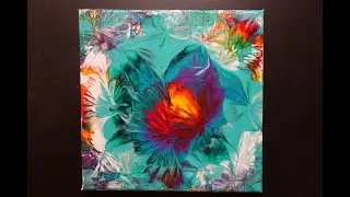 Colorful Acrylic Pour with Balloon Dip Technique   #acrylicart #fluidart #easypaintingideas #art