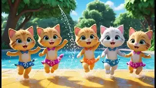Six Silly Kittens Jumping in the Pool | Playful Cat Song for Kids | Fun Animal Rhyme for Toddlers