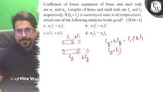 Coefficient of linear expansion of brass and steel rods are \( \alp...