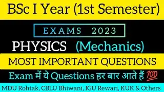 BSc I Year 1st Semester Physics Mechanics Most Important Questions 2024 @Dear_Pari