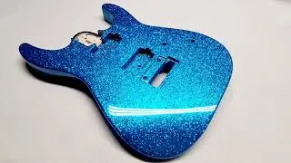 BadAzz Blue Metal Flake Guitar Body Finish - GuitarPaintGuys