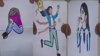 Girls life sad😢 paper folding story | sad story | paper folding drawing step by step | #art #girls