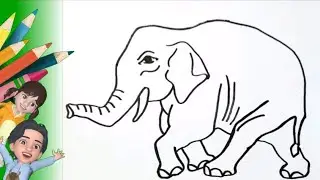 drawing elephant for kids & toddlers_ #kidsart #drawforkid  #drawanimal #dinosaur
