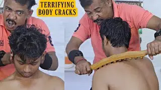 Heavy Oil Head Massage & Back Massage by Asim Barber | Hair Cracks | Neck & Spine Cracking ASMR