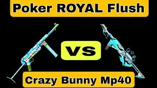 CRAZY BUNNY MP 40  VS Poker MP40 Royal flush#freefire #shorts #short
