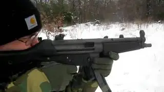 Trigger time on an MP5A2 in the snow.
