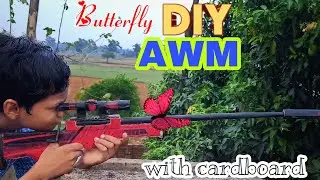 How to make awm ||🦋 butterfly skin || with cardboard (use of waste material ) - Insane Anish 🔥🔥