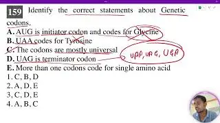 Identify the correct statements about Genetic codons.A. AUG is initiator codon and codes for Glycine