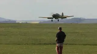 Big RC Hawker Hurricane Nice Landing