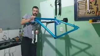 pintura metálica em bike com compressor ar direito! tufão... gostei do resultado! #mtb#pintura