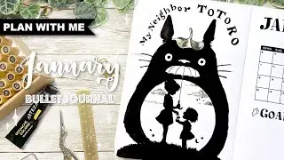 [PLAN WITH ME]  My Neighbor Totoro - Miyazaki/Studio Ghibli Theme Bullet Journal | January 2021