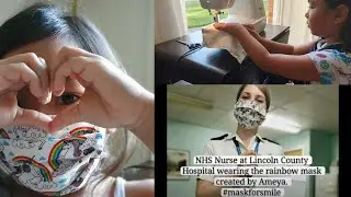 How 5 years old girl makes face mask for doctors, nurses and health care workers