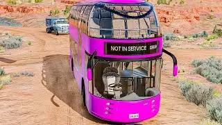 Log Truck and Buses Vs Giant Hammer #beamngdrive #beamng #bus