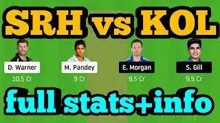 SRH vs KOL Dream11| SRH vs KOL | SRH vs KOL Dream11 Team|