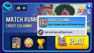 40 player Rumble GRAND WINNER Crazy Columns, Rainbow | Prize SE booster + Super Spin | Match Masters