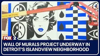 Wall of murals project underway in Detroit's Islandview neighborhood