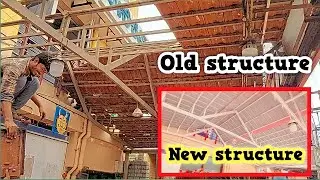 old structure new sheet install || old shed roof replace #ssalltech99 #shed #welding video part 1