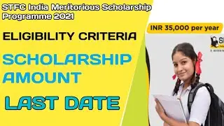 STFC India Meritorious Scholarship Programme 2021// today scholarship update.