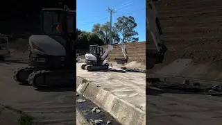Our Bobcat E55Z mini excavator out on hire smashing stuff in the Bendigo Creek 🤣👊 #bobcat
