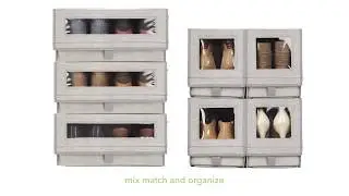 Fabric Stackable Closet Storage Shoe Box - mDesign
