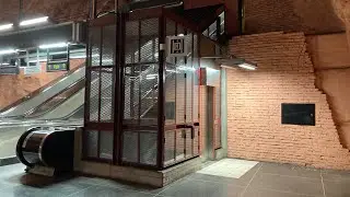 STILL ORIGINAL!!! 1975 KONE Inclined Elevator @ Rådhuset Subway station, Stockholm, Sweden.