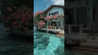 Turquoise Waters and Pink Blooms  #travel #vacation #viralvideo#sea #ocean #summer #relaxing