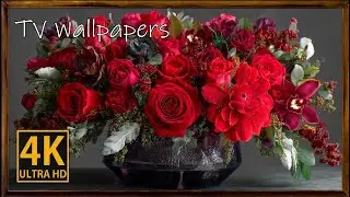 TV Framed Wallpaper - Red Rose Bouquet