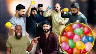 100 Water Balloon Over Head #funny #team5 #challenge #viral #comedy #youtube #fun #gamers #crew