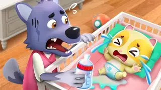Big Bad Wolf Takes Care of Baby | Baby Care | Diaper Change | Kids Songs | Mimi and Daddy