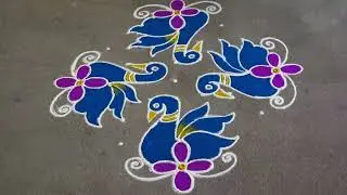 Bird's rangoli || rangoli designs || simple rangoli ||