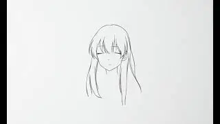 a swimming in air sketch sketching of a anime girl