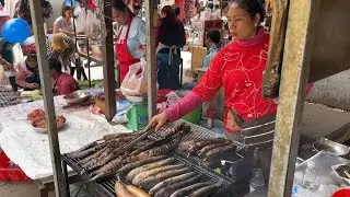 Daily Morning Market Activities in Cambodia