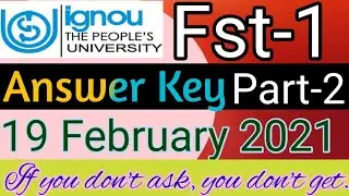 Fst-1 answer key 19 feb 2021 parts || Fst-1 mcqs || fst1 question paper