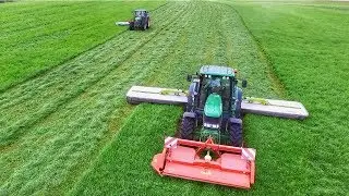 3.Schnitt 2017 // JOHN DEERE 6830 & 6910 am Mähen und Schwaden