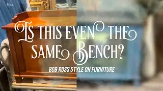 Storage With A Flair | Entryway Bench Makeover | Bob Ross Painting On Furniture | Elegant Upgrades