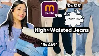 Meesho High-Waist Jeans Haul *Under Rs699*| Trendy Wide-Leg & Straight FIT Jeans| Renigraphy