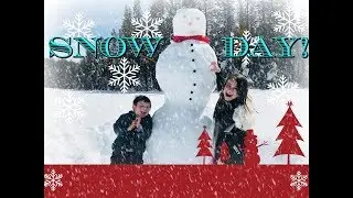 Snow Day!! Kids Extreme Tubing and Sleeding. GIANT snowman!
