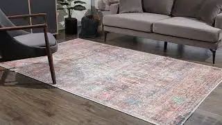 Burnt Orange Holi-2300 Washable Area Rug