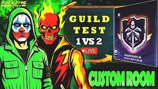 Free Fire Guild Test 1 vs 2 🔴 Live Custom Room | Diamond Giveaway at 3K | 1vs2 OP Fight!