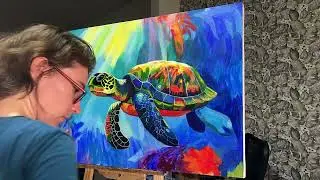 Sea Turtle Art in the Making | Colors of the Deep Timelapse