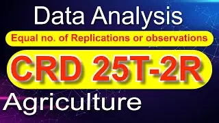 CRD Analysis Equal no. of replications, observations, plots statistics analysis model statistics agr