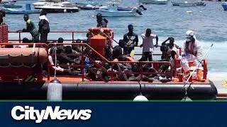 Migrants rescued near the Canary Islands
