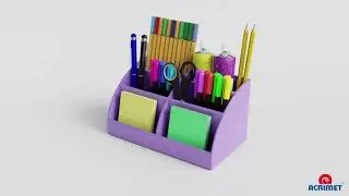 360&deg; & 3D Tour: Acrimet Desktop Easy Organizer Purple Color &ndash; Perfect for Office, Home Organization!
